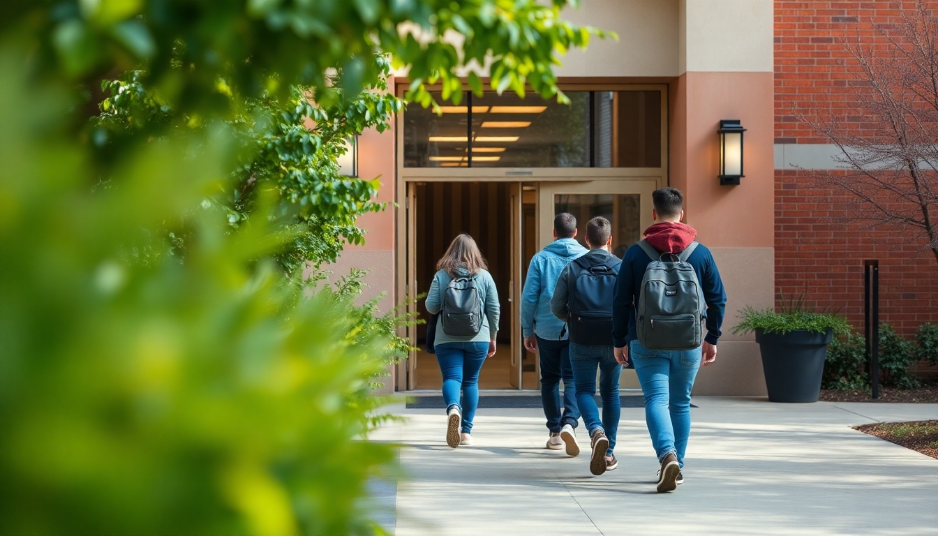 alumnos entrando en la facultad